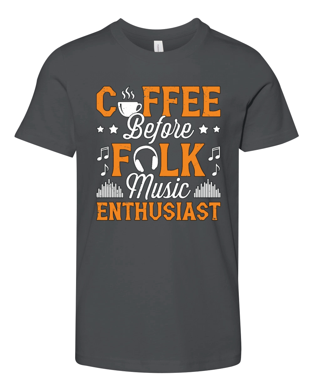 Folk Music Enthusiast Coffee Musician Coffee Lover Youth Unisex Jersey Tee