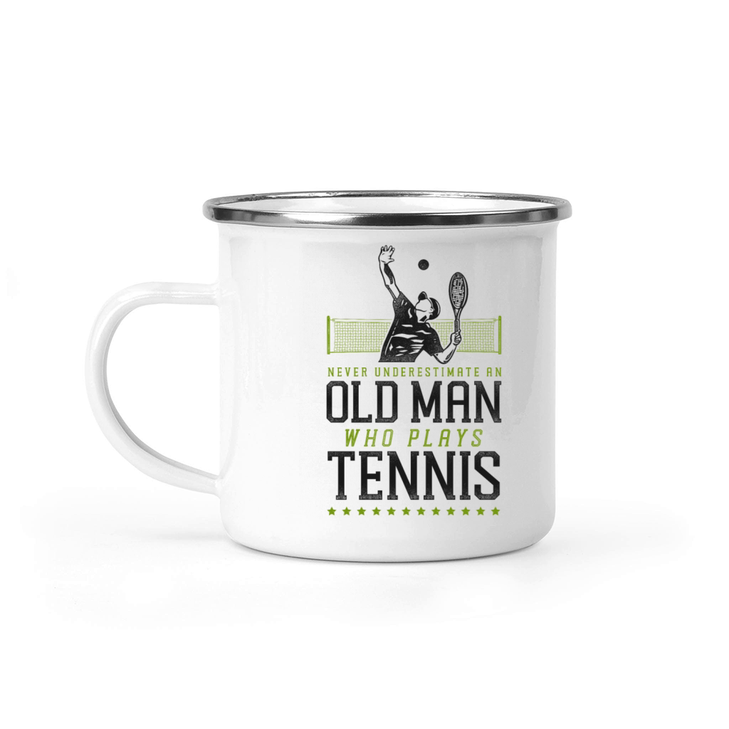 Funny Tennis Player Racket Grandpa Camping Mug
