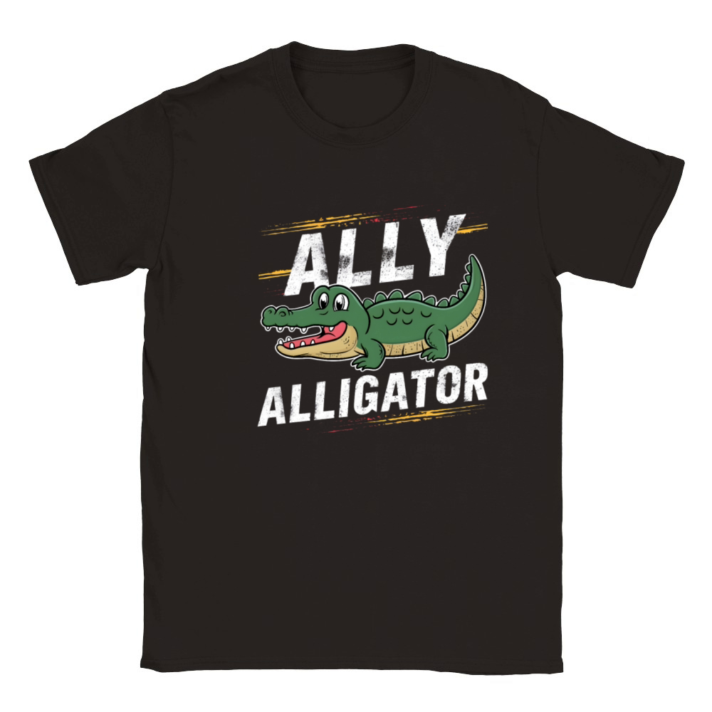 Funny Reptile Pride Month LGBT Ally Cute Alligator Classic Kids Crewneck T-shirt