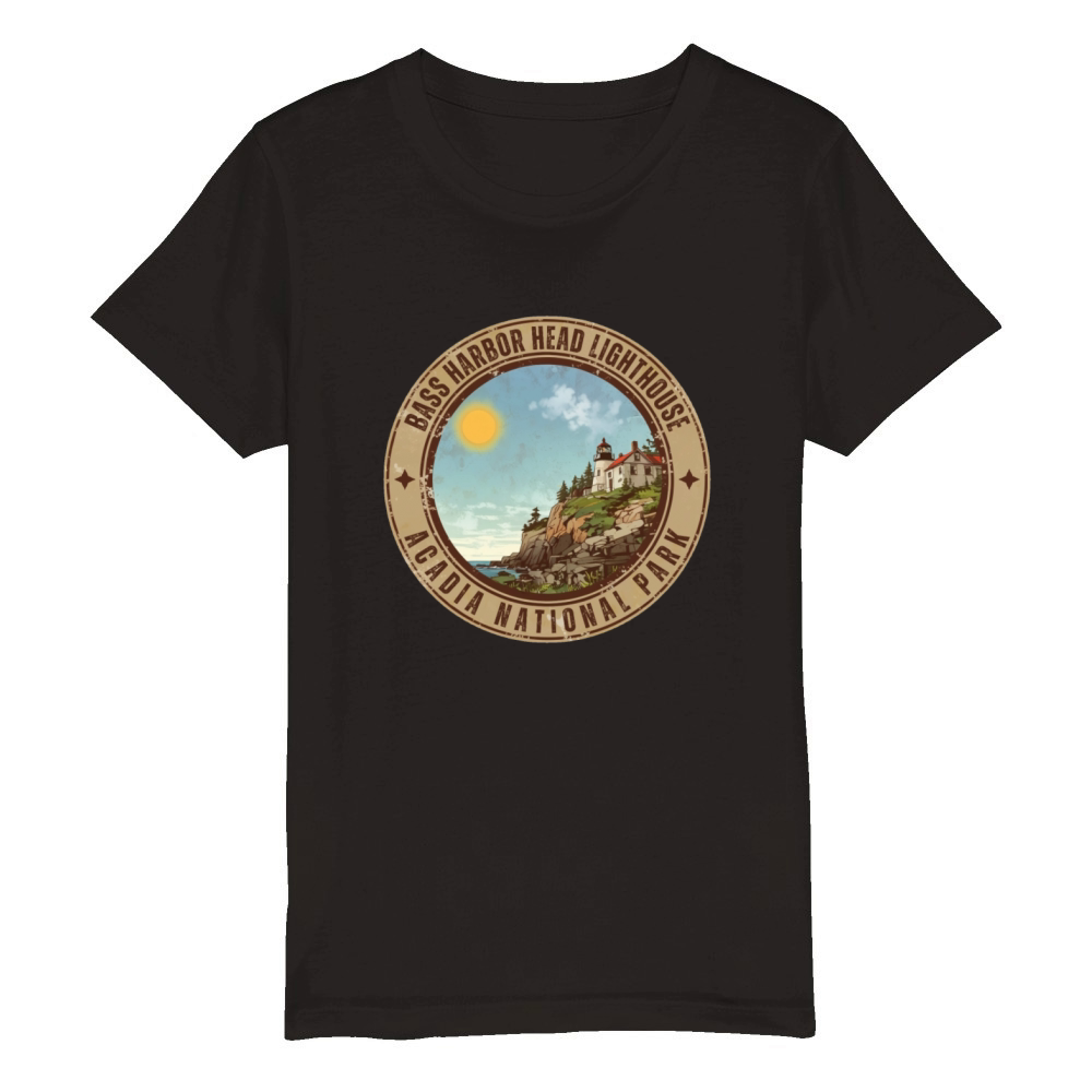 Bass Harbor Head Lighthouse - Acadia National Park Organic Kids Crewneck T-shirt