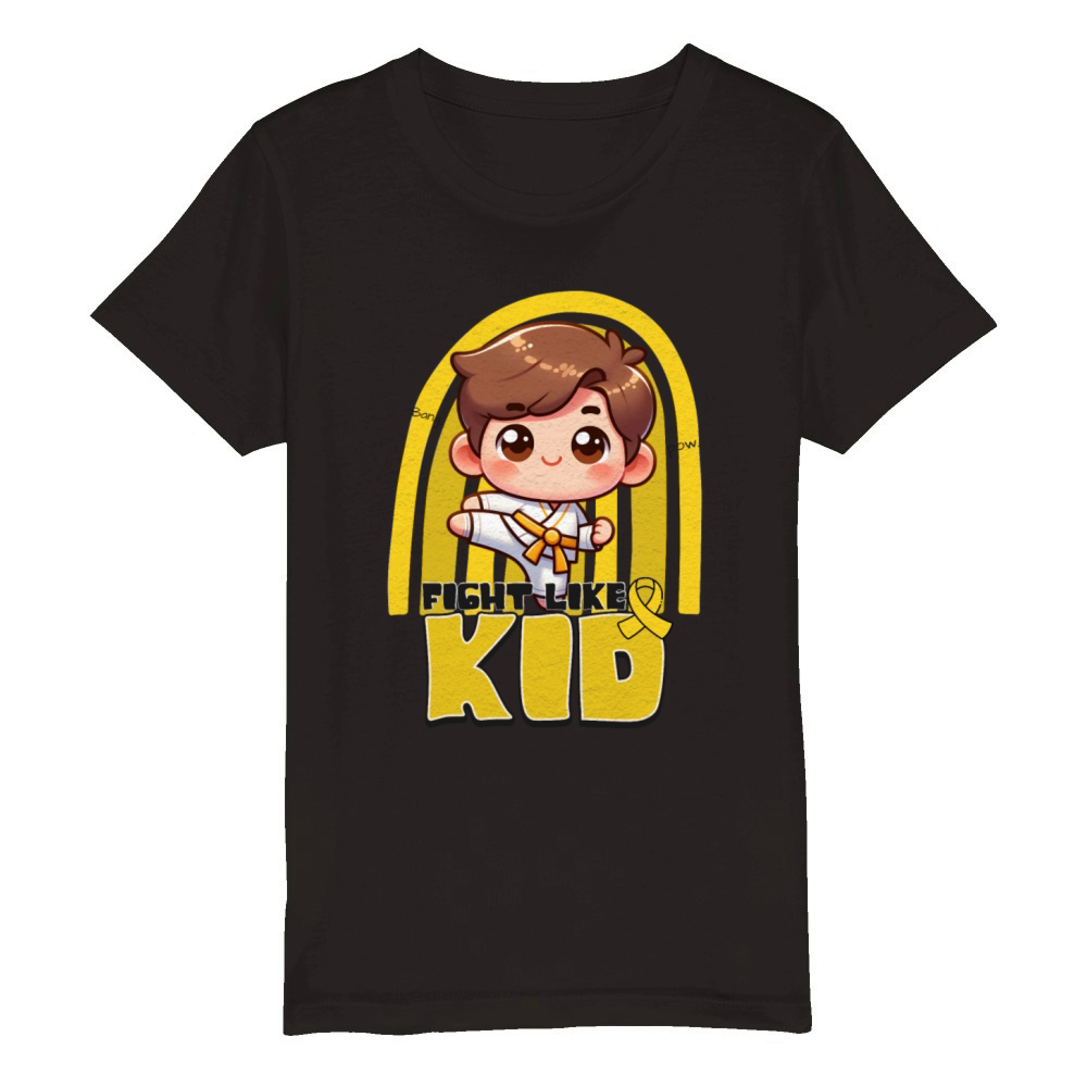 Fight Like a Kid Childhood Cancer Awareness Organic Kids Crewneck T-shirt