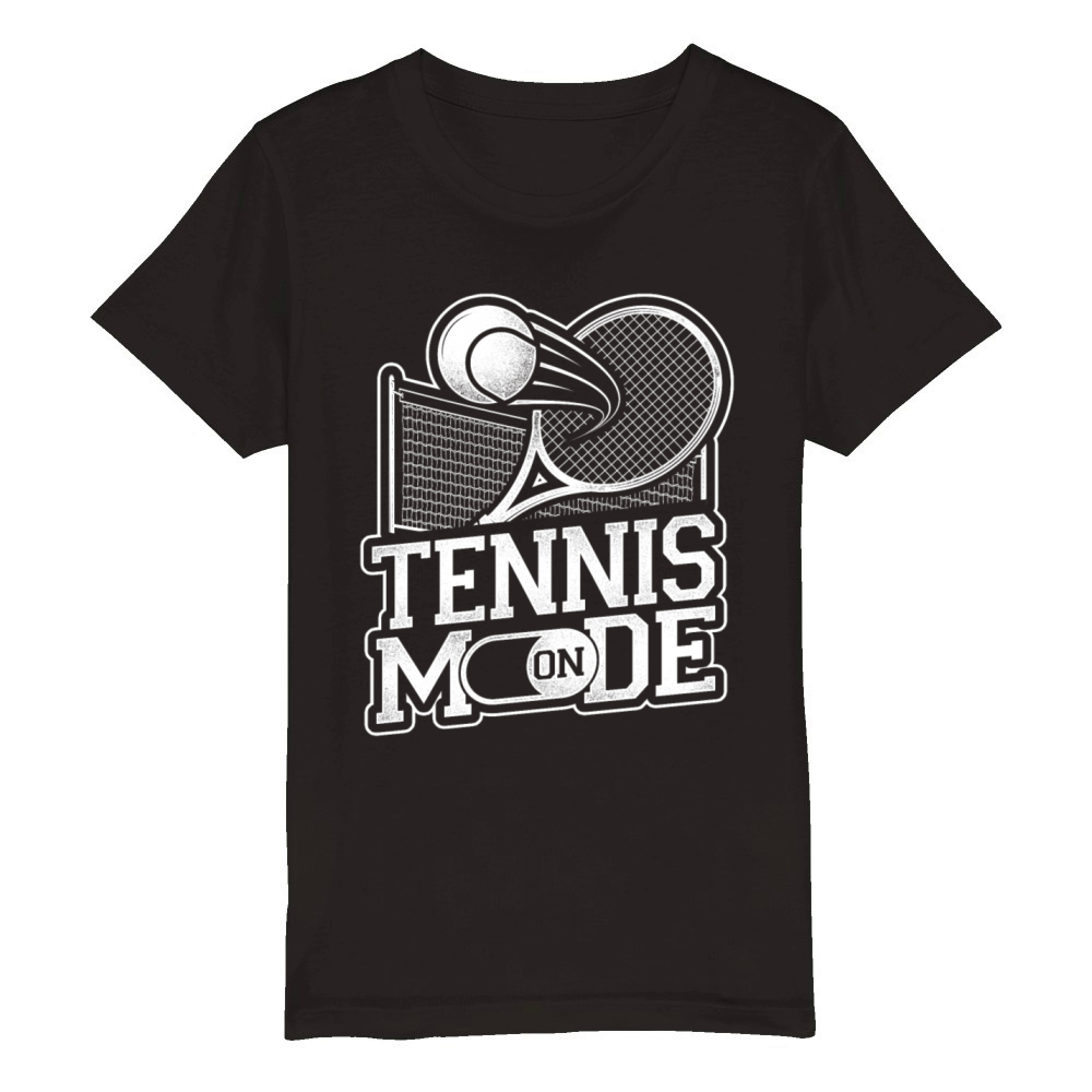 Funny Tennis Player Racket Tennis Organic Kids Crewneck T-shirt