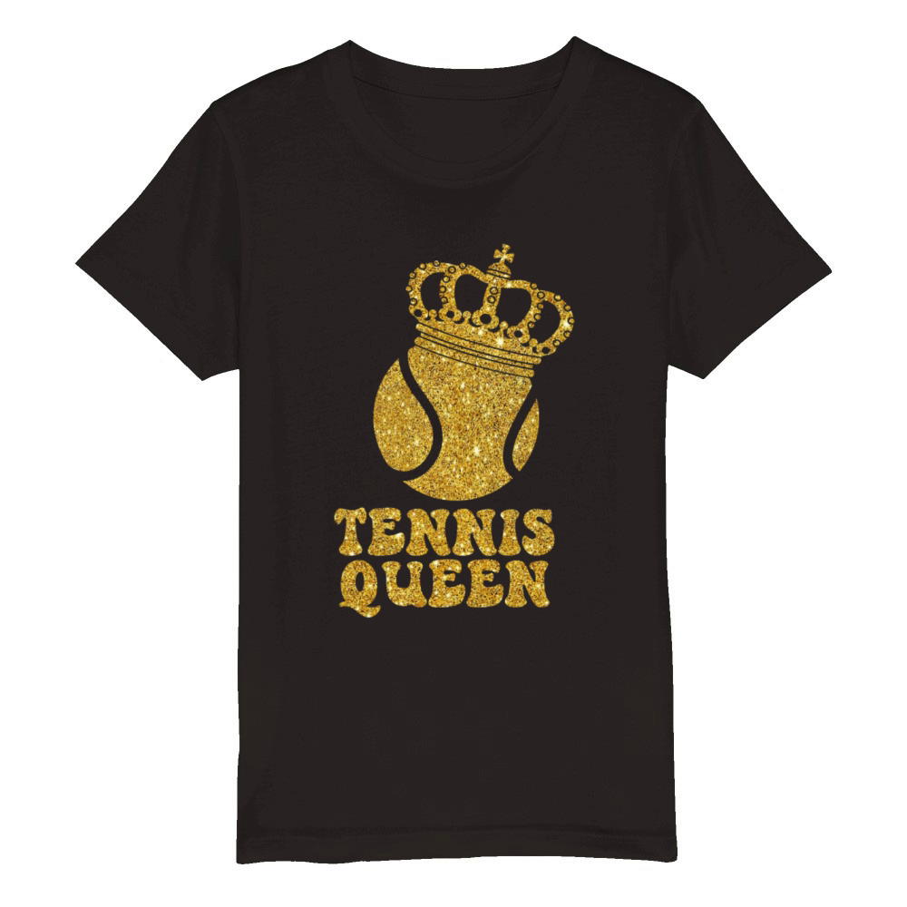 Funny Tennis Player Racket Tennis Organic Kids Crewneck T-shirt