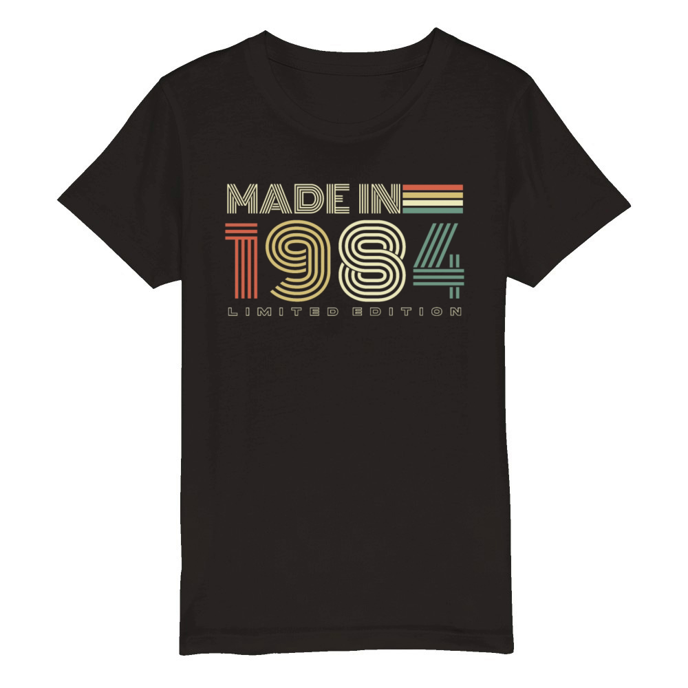 Made in 1984 Vintage Retro 40th Birthday Organic Kids Crewneck T-shirt