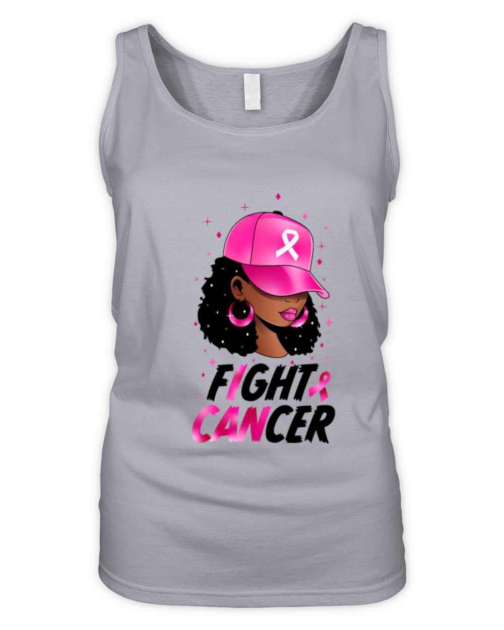 In October We Wear Pink Black Woman Breast Cancer Organic Women's Tank Top