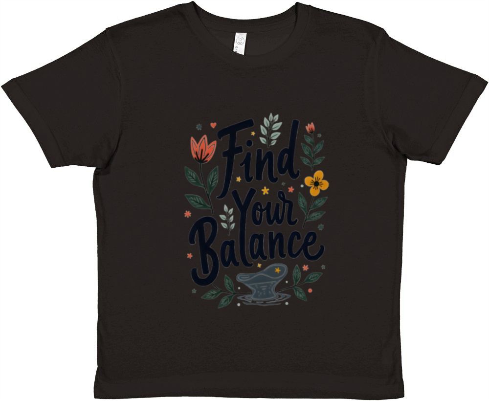 Find Your Balance Typography Premium Kids Crewneck T-shirt