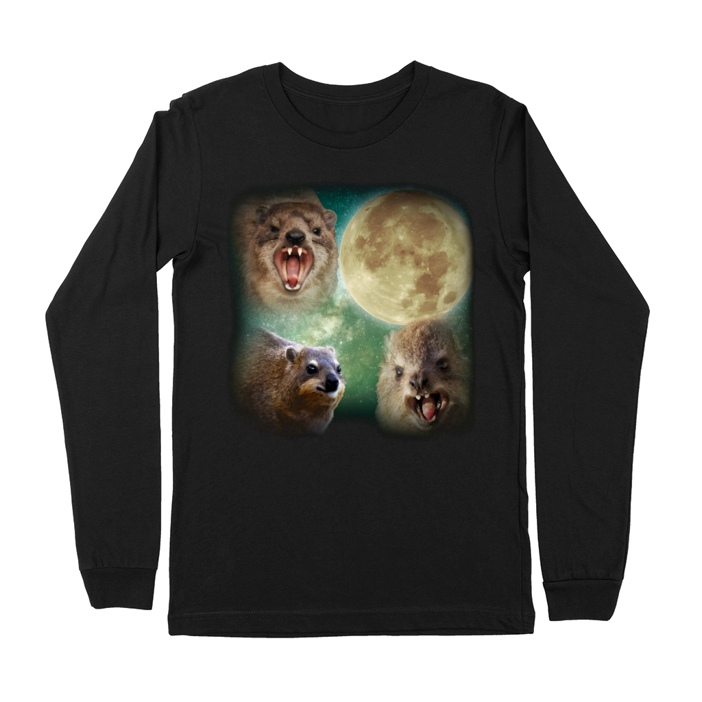 90s Vintage Retro Hyrax Moon Shirts Premium Long Sleeve