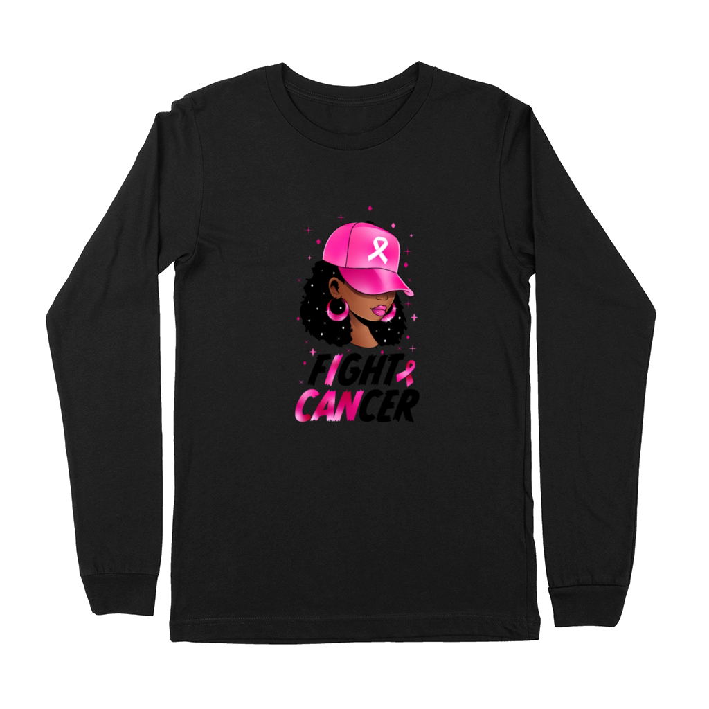In October We Wear Pink Black Woman Breast Cancer Premium Long Sleeve