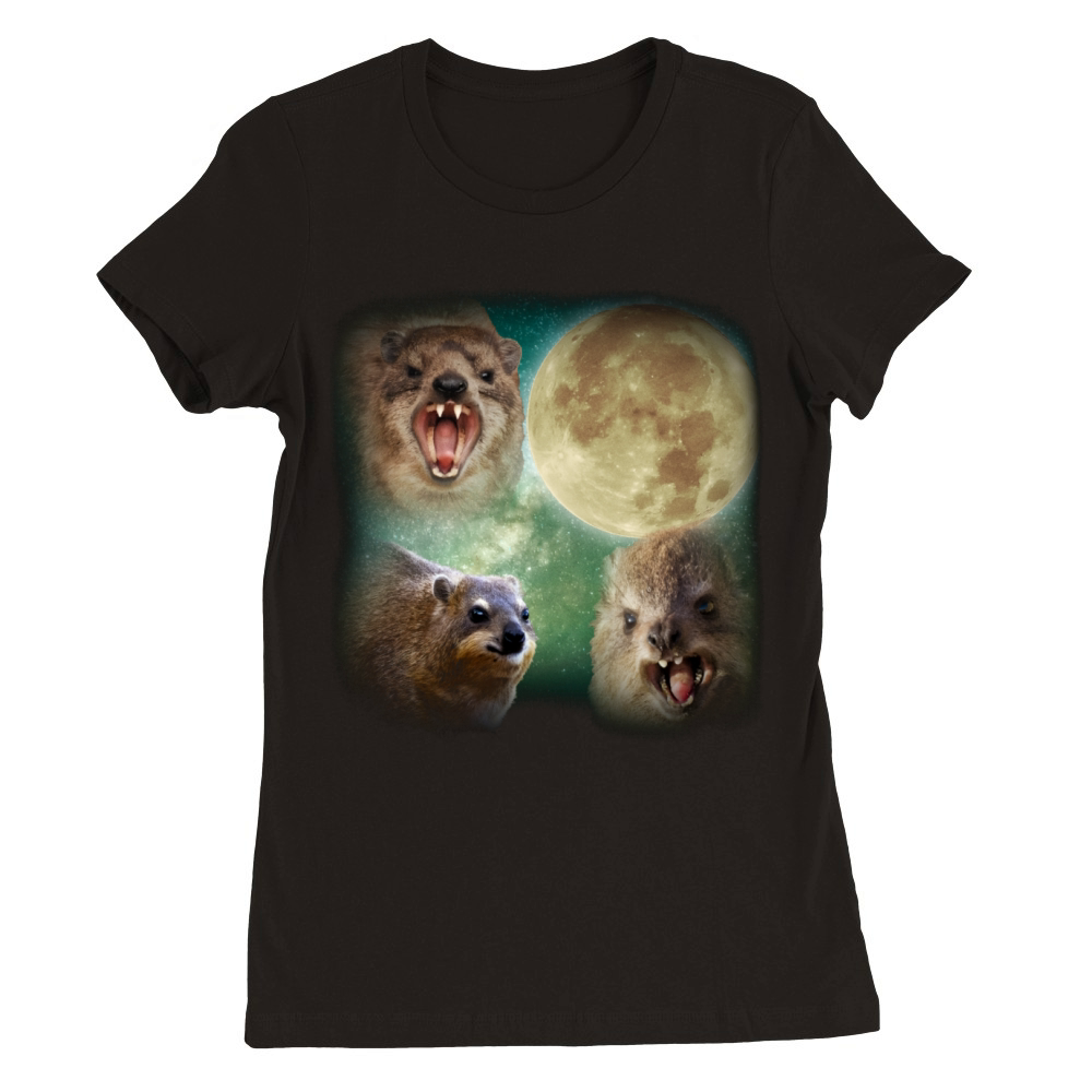 90s Vintage Retro Hyrax Moon Shirts Premium Womens Crewneck T-shirt