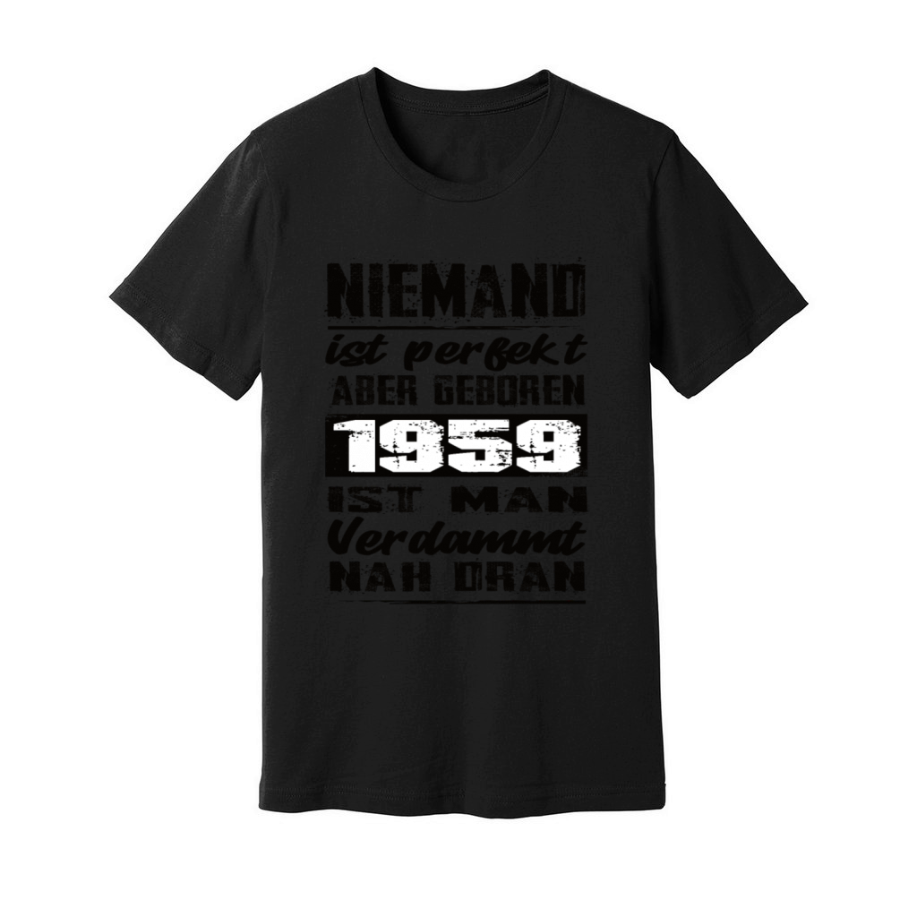 Nobody Is Perfect But Born 1959 Birthday Unisex Jersey Tee