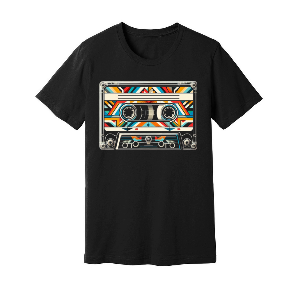 Vintage Cassette Tape Retro Music Art 1 Unisex Jersey Tee