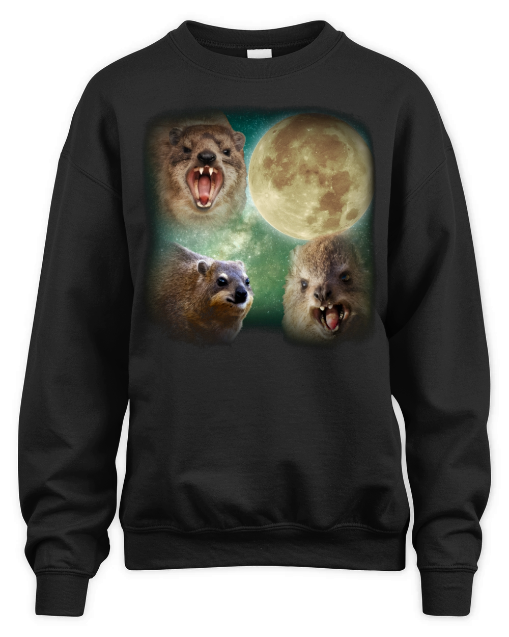 90s Vintage Retro Hyrax Moon Shirts Unisex Premium Crewneck Sweatshirt