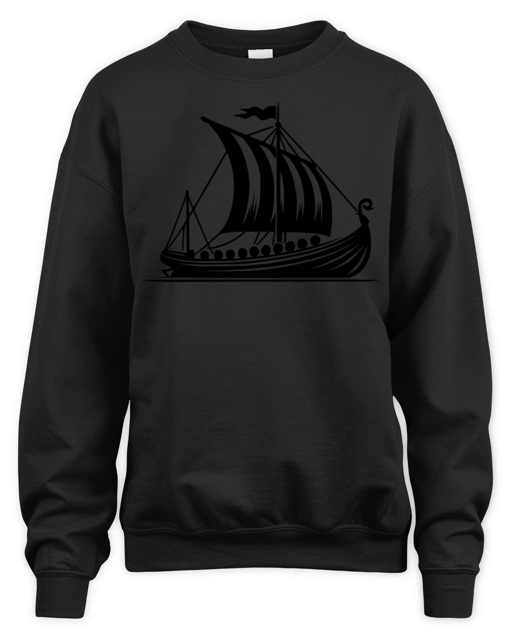 Dragon Boat With Sail Viking Style Design Unisex Premium Crewneck Sweatshirt