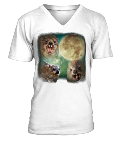 90s Vintage Retro Hyrax Moon Shirts V-Neck T-shirt