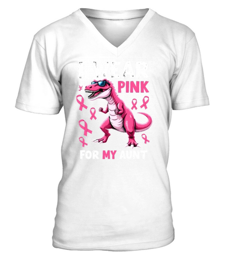 Breast Cancer Pink Awareness Design V-Neck T-shirt