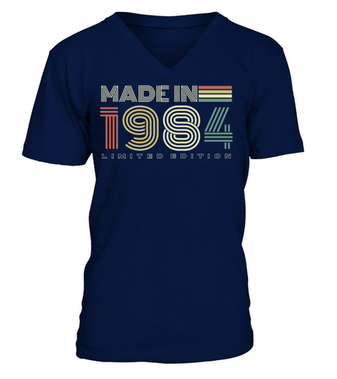 Made in 1984 Vintage Retro 40th Birthday V-Neck T-shirt