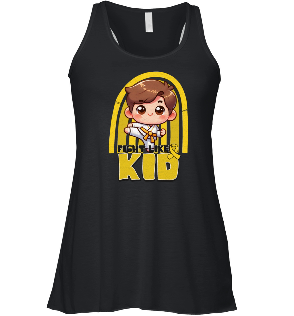 Fight Like a Kid Childhood Cancer Awareness Women's Flowy Tank Top