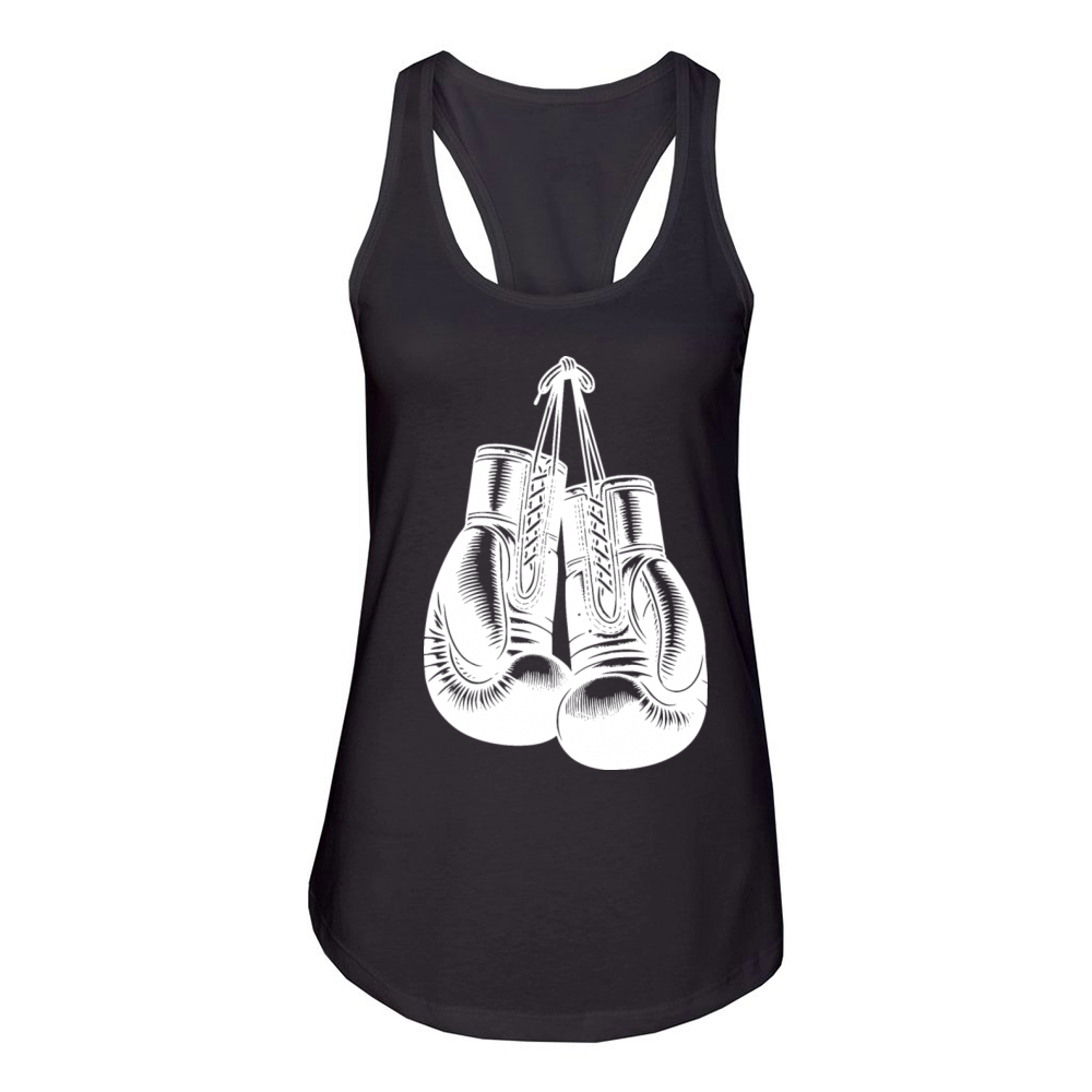 Classic Boxing Gloves In Vintage Boxer Style Women's Racerback Tank
