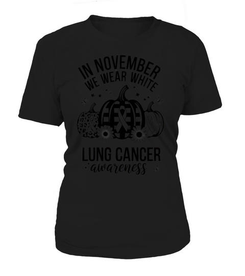 White Ribbon Pumpkin Lung Cancer Awareness Women's T-Shirt