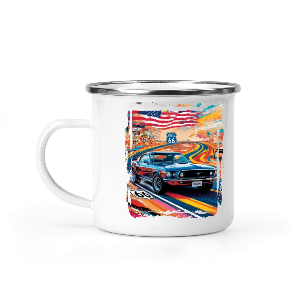 Beautiful American Muscle Car Route 66 Camping Mug