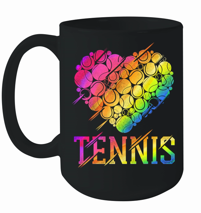 Funny Tennis Player Racket Heart Ceramic Mug