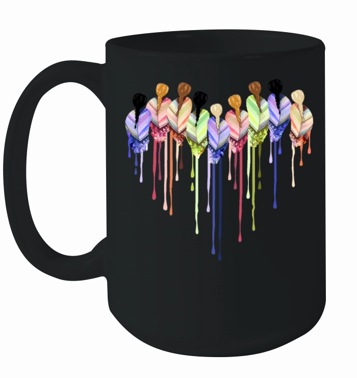 Women Heart Shape Watercolor Native American Ceramic Mug