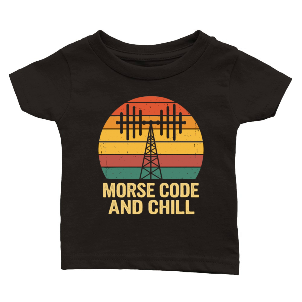 Amateur Radio Operator Ham Radio Morse Code And Classic Baby Crewneck T-shirt