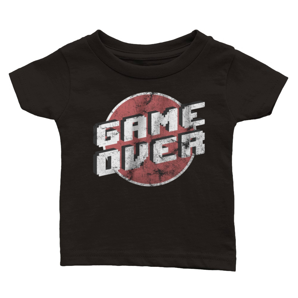 vintage retro game pixel gameover Classic Baby Crewneck T-shirt