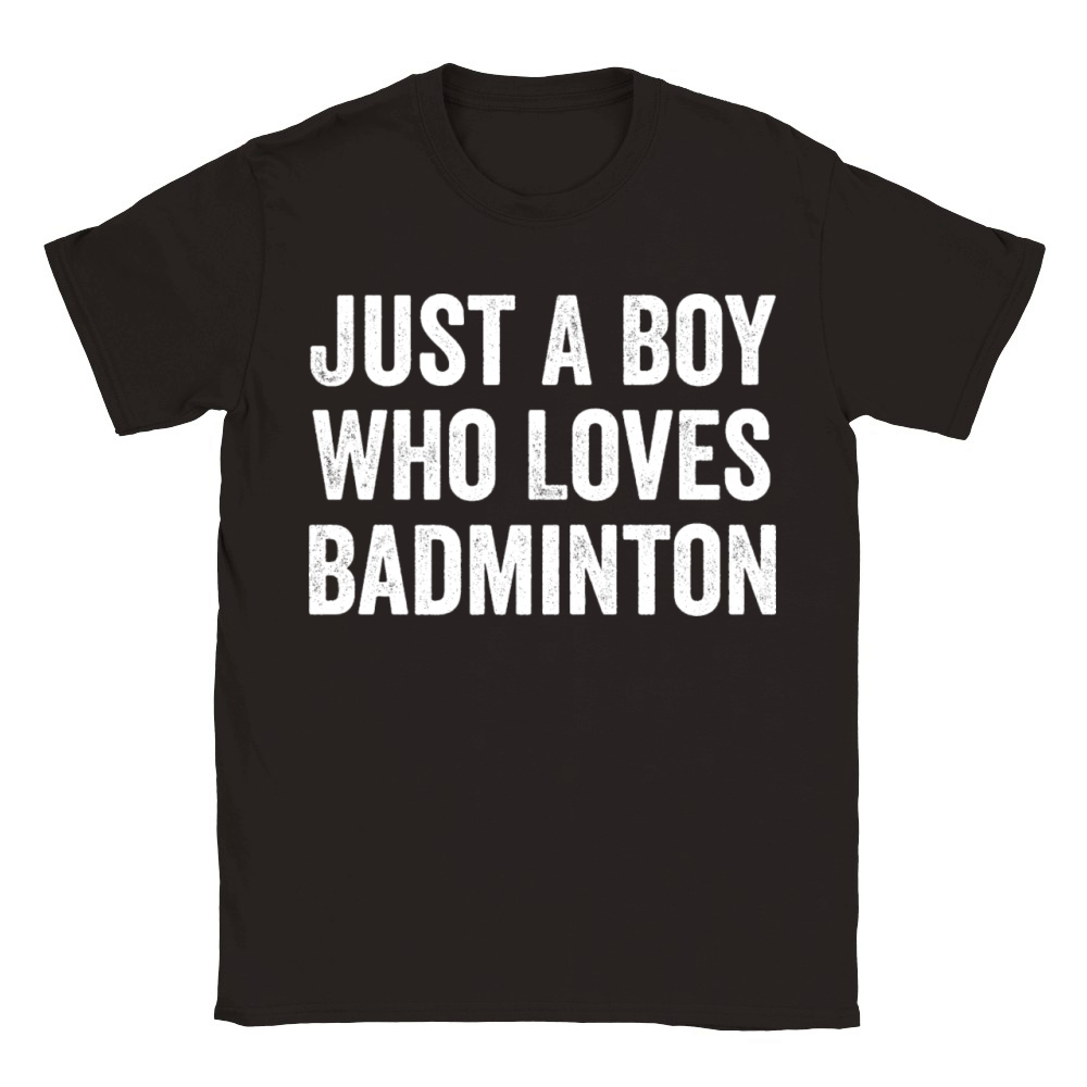 Just a Boy Who Loves Badminton Player Classic Kids Crewneck T-shirt