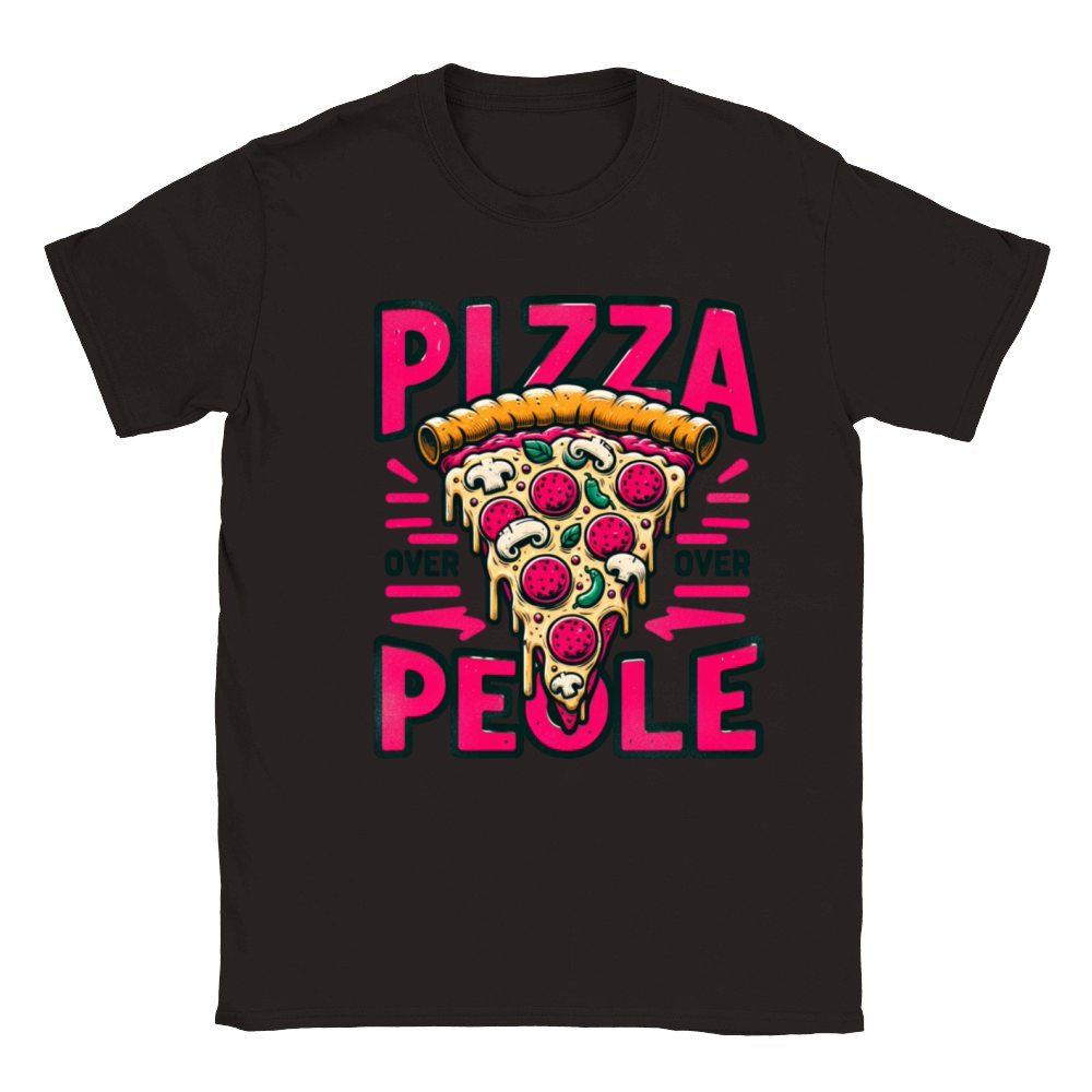 Pizza Over People - Pizza party design Classic Kids Crewneck T-shirt