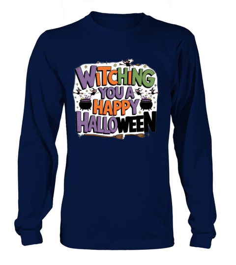 witching you a happy halloween design Long sleeved Unisex