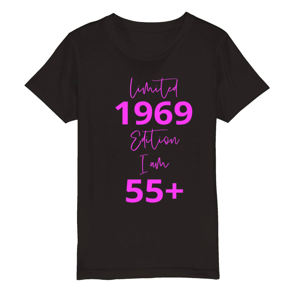55th Birthday girl for Women Ladies old Organic Kids Crewneck T-shirt