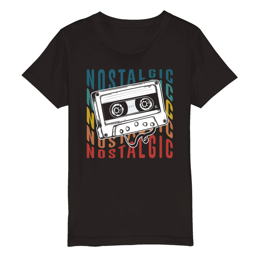 Music Cassette Themed Rock Original Organic Kids Crewneck T-shirt