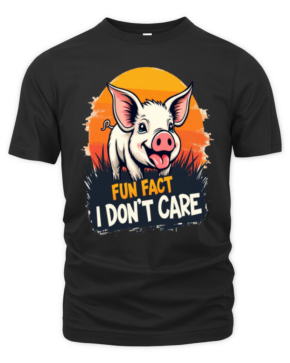 Funny Pig Fun Fact I dont Care Sarcastic Humor Organic Unisex T-shirt