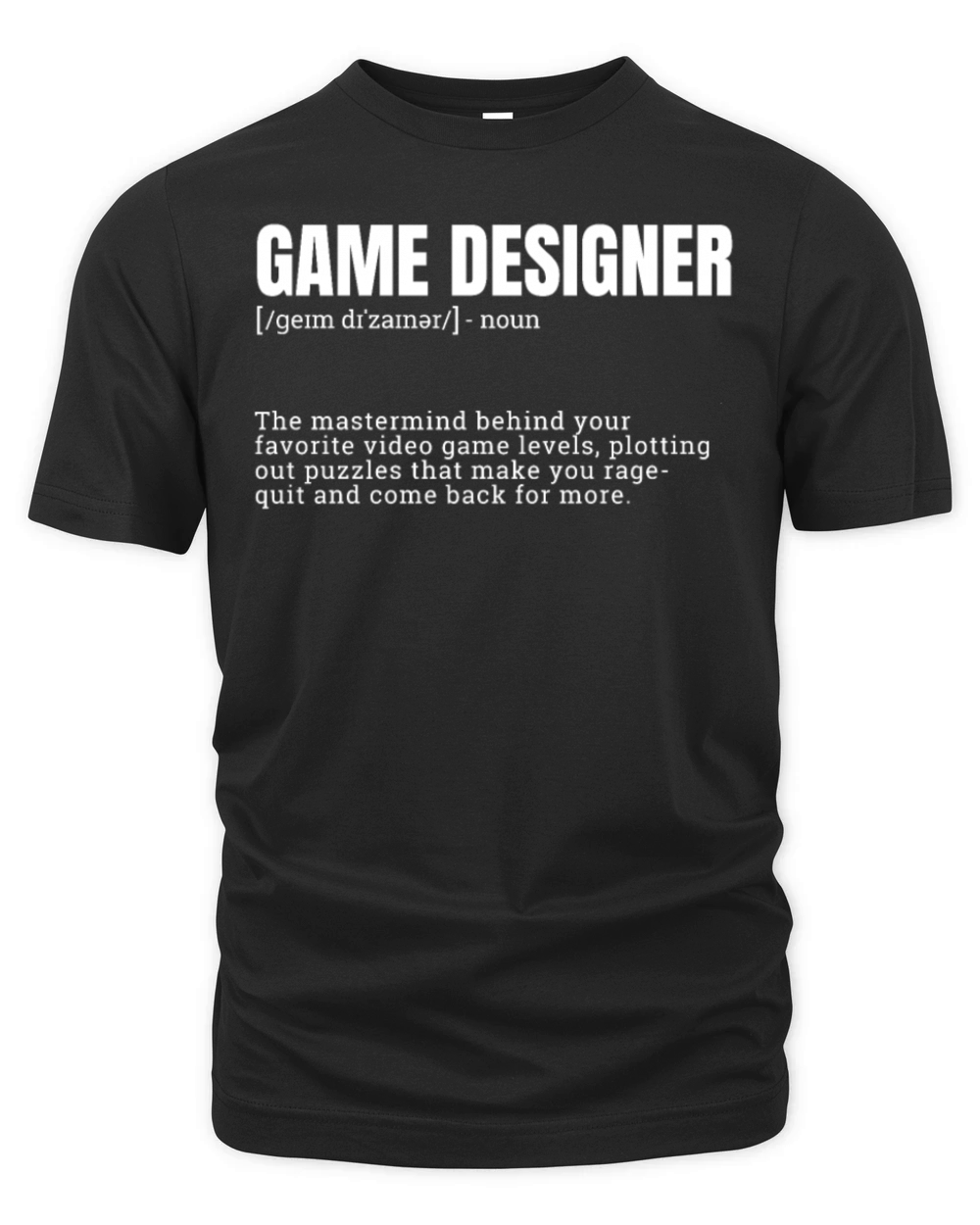 Game Designer Definition Humorous Quote Organic Unisex T-shirt