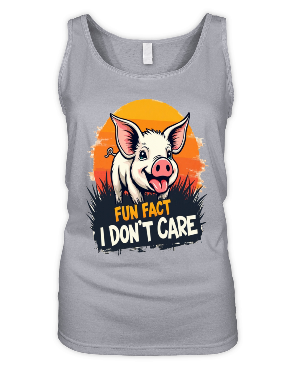 Funny Pig Fun Fact I dont Care Sarcastic Humor Organic Women's Tank Top