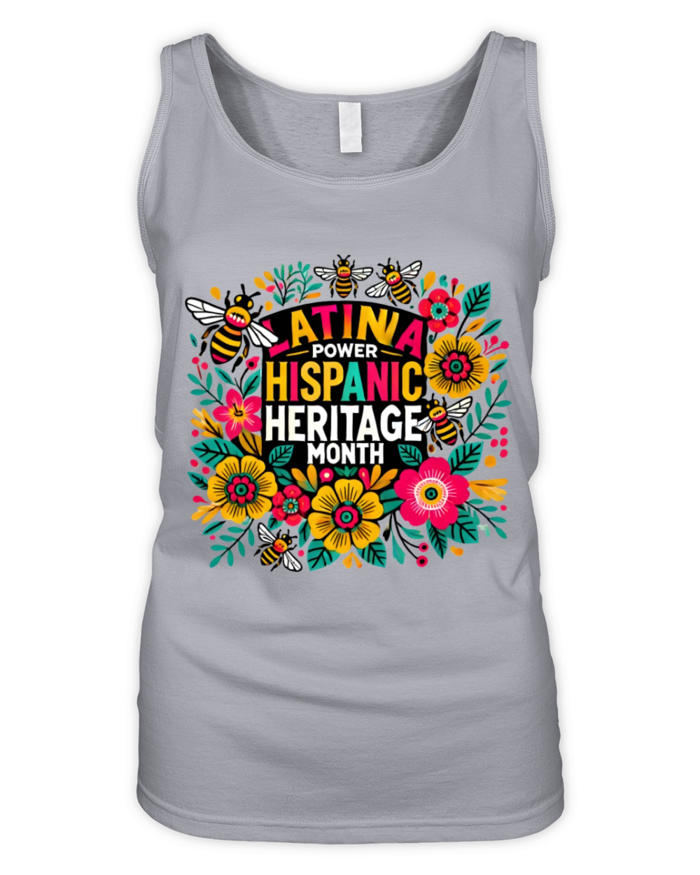 Latina floral girl power Hispanic Heritage month Organic Women's Tank Top