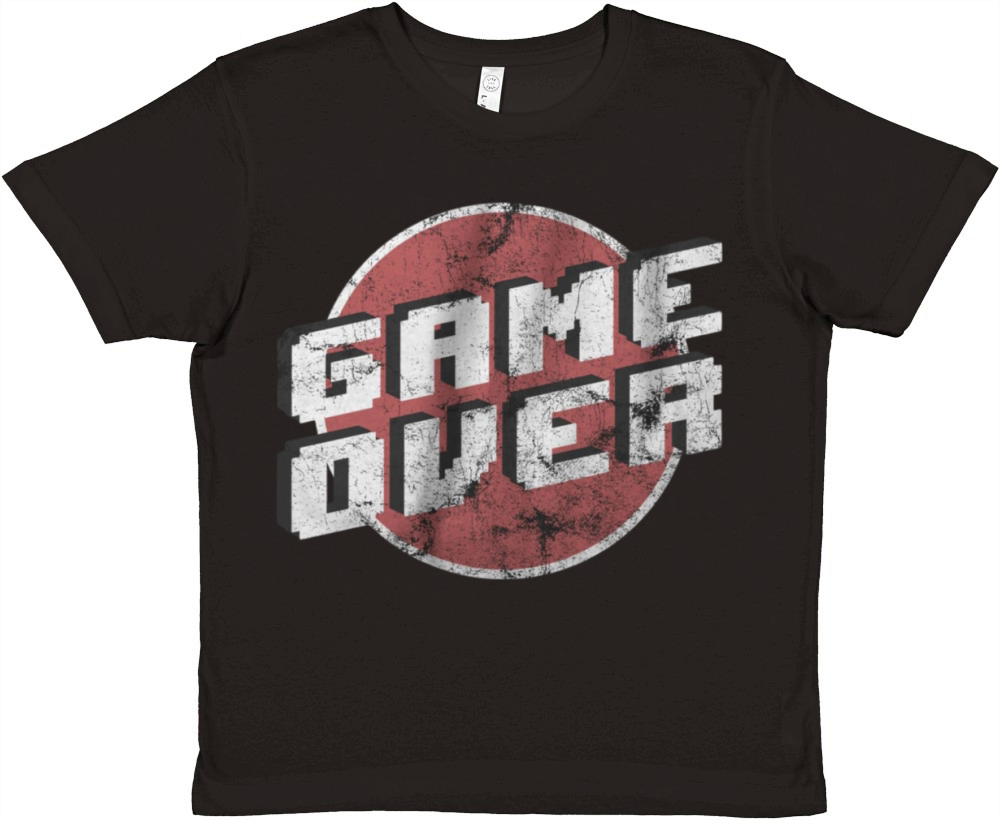 vintage retro game pixel gameover Premium Kids Crewneck T-shirt