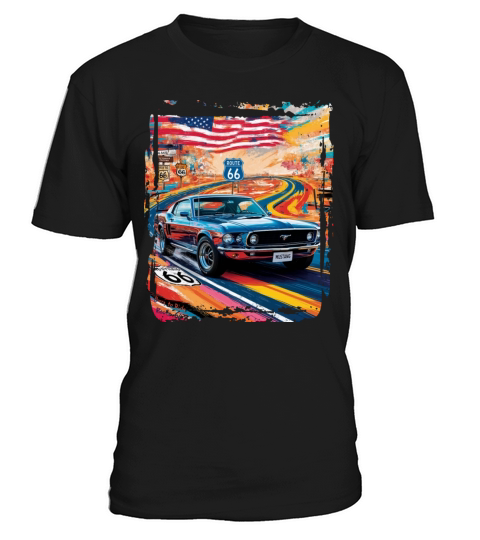 Beautiful American Muscle Car Route 66 T-Shirt Unisex