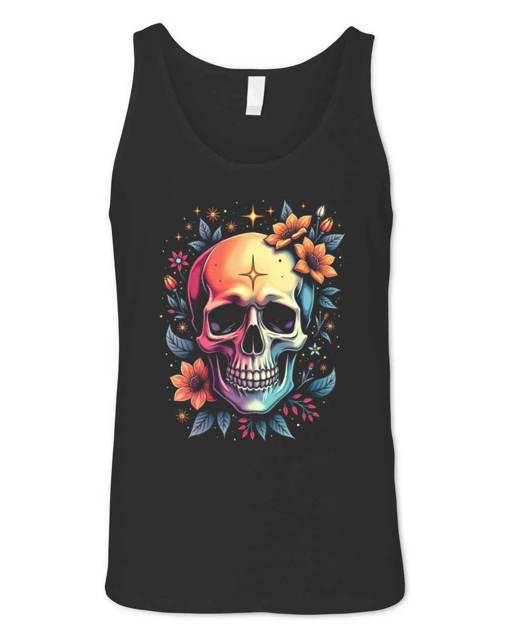 Colorful Skull Design Unisex Jersey Tank