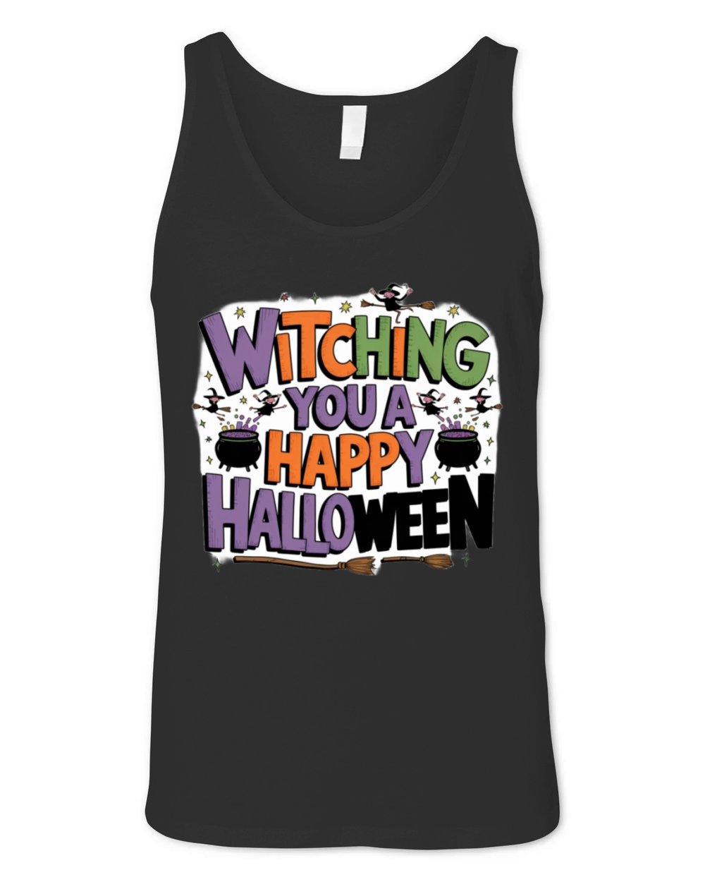 witching you a happy halloween design Unisex Jersey Tank