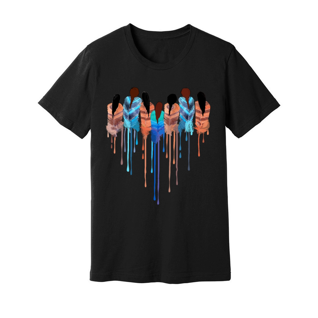 Women Heart Shape Watercolor Native American Unisex Jersey Tee