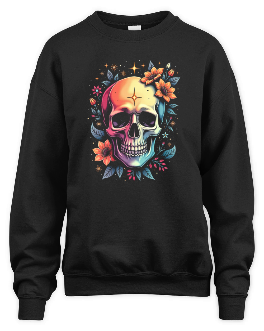 Colorful Skull Design Unisex Premium Crewneck Sweatshirt