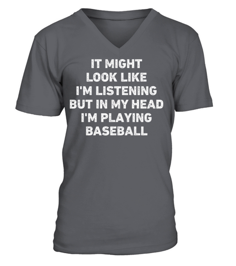 Baseball Player Funny V-Neck T-shirt