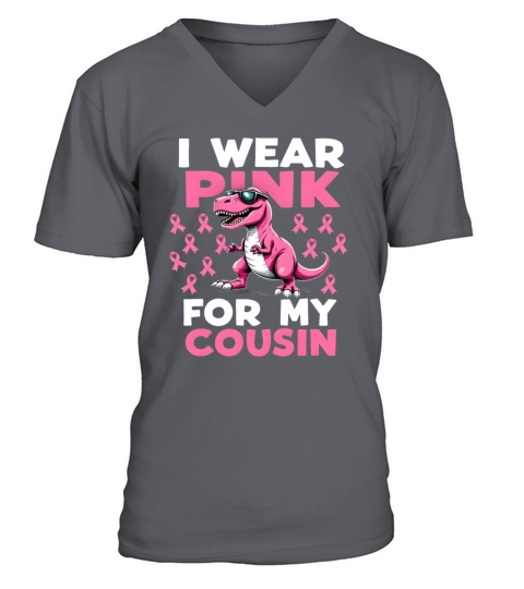 Breast Cancer Pink Awareness Design V-Neck T-shirt