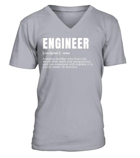 Funny Engineer Dictionary Definition Graphic Occup V-Neck T-shirt