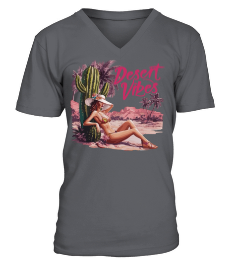 Sunset Desert Vibes Vacation Adventure for a V-Neck T-shirt