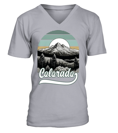 Sunset Outdoors Scenic Hiking Colorado Mountains V-Neck T-shirt