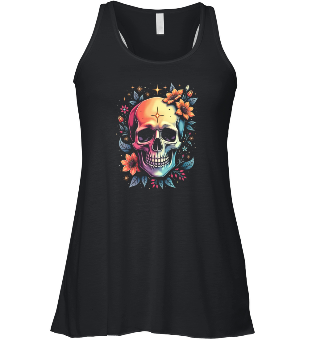 Colorful Skull Design Women's Flowy Tank Top
