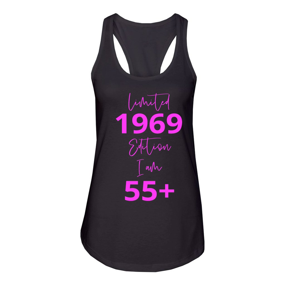 55th Birthday girl for Women Ladies old Women's Racerback Tank